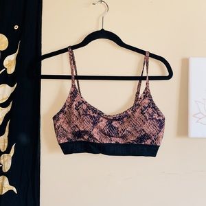 PINK snake print sports bra